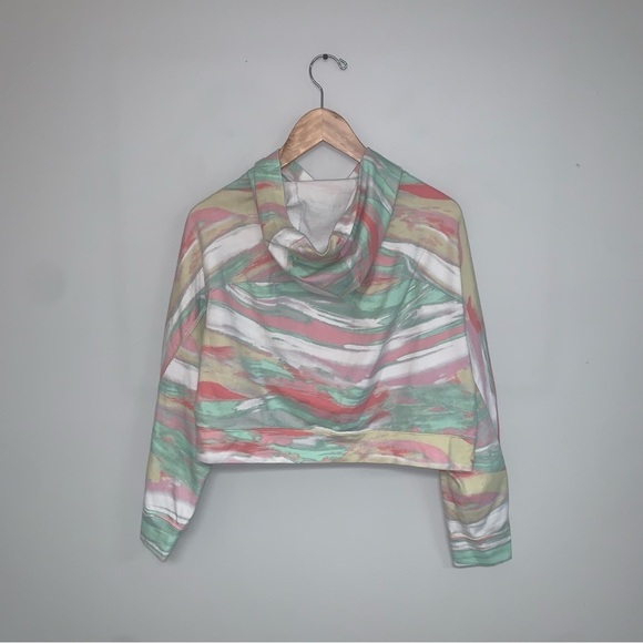 Adidas Originals Crop Hoodie Size XS Oversized Multicolour Fit Cotton Sweatshirt - Picture 7 of 13